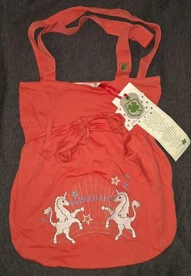 Neu Adelheid Einhorn Comic Manga Asia Tasche Klee Blumen Flamingo Rosa Grün 90er - Bild 1 von 3