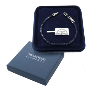 Bracciale Tennis Trilogy Blu in Acciaio Swarovski Element Cristalli Originali - Foto 1 di 3