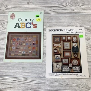 Country ABC's & Patchwork Hearts Cross Stitch Pattern Booklets, Lot of 2, 1986 - Picture 1 of 11