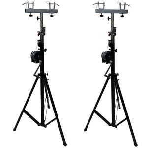 Two (2)xTRUSS 14FT LIGHTING CRANK STANDS 220 LB & UNIVERSAL T ADAPTER DJ PA CLUB - Picture 1 of 3