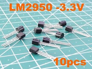 1637# 10pcs LM2950 3.3 , régulateur de tension 3,3v - voltage regulator