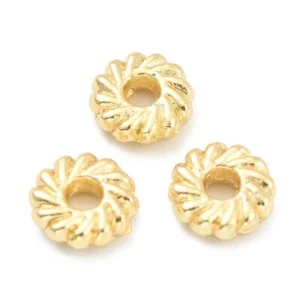 20pcs Alloy Spacer Beads Daisy Flower Gold Plated 8x2.5mm for Necklace Bracelets - Picture 1 of 2