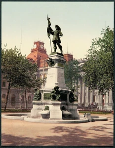 WILLIAM HENRY JACKSON ANTQ 1901 DPC FOTOCROMO ESTATUA DE CASA NUEVA CANADA - Imagen 1 de 1