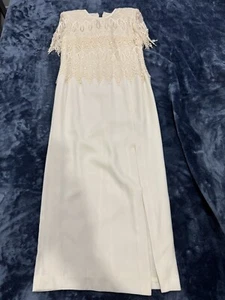 Karen Miller New York Damen Party Hochzeit Kleid Creme Größe 8P, 12911W16 - Bild 1 von 9