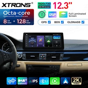 12.3" Android 14 Retrofit 8Core 8+128GB Car Screen For BMW 3 Series E90 E91 E92 - Picture 1 of 9