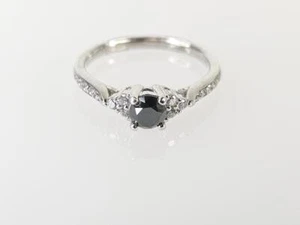 Glamira 10K Weißgold Onyx weißer Saphir Ring Gr. 8 (AM1081077) - Bild 1 von 9