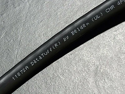 Belden 11872A 23/4P DataTuff CAT6 Bonded Pair Network Cable CMR Black /50ft - Image 1 of 4