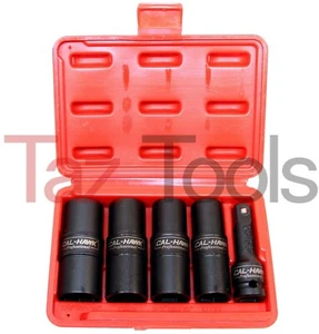 5 pc 1/2 "Dr Flip Lug Nut Impact Socket Back and Front Metric/Sae Thin Wall Tool - Imagen 1 de 3