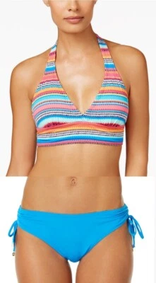 Sujetador halter con bandas Anne Cole talla XL y bikini hipster ceñido traje de baño nuevo con etiquetas Foto 1 de 4