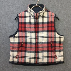 Woolrich Down Vest Womens Medium Wool Blend Reversible Modern Outdoor Rugged - Picture 1 of 13