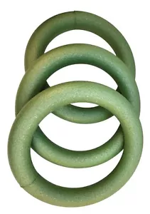 Green Foam Wreath Rings Set Of 3 For Crafting & Floral Arrangements 9.8 In Diame - Picture 1 of 6