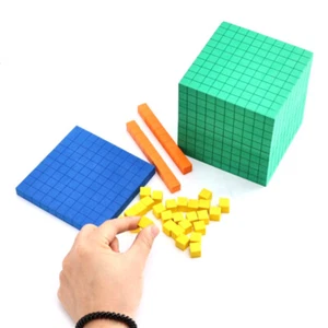 Complete Set Kids Math Plaything Plastic Math Base Ten Set CuDC - Afbeelding 1 van 6