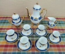 Tiger Yedi Blue & Gold Demitasse Espresso Cappuccino/Coffee/Tea Serving Set 