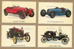 BUGATTI, ALFA ROMEO, FORD, & STANLEY Lot of 4 COLLETORS POSTCARDS - Picture 1 of 9