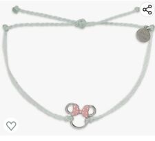 NWT Pura Vida Disney Mickey Mouse Charm Bracelet in Winterfresh Pink Bow Minnie 