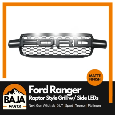 Ford Ranger Raptor Grill with Side LED's Matte Finish Next Gen 2022+ - image 1 of 4