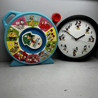 1989-DISNEY MATTEL See'N Say MICKEY'S COUNT-TO-10 + Reloj Ratón Pared Analógico Foto 1 de 4