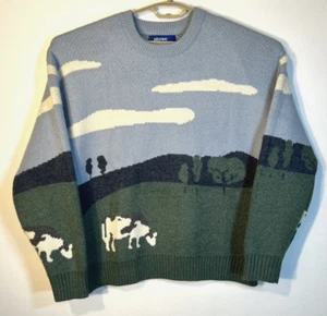 Aelfric Eden Größe Large Pastoral Scene Strickpullover mit Kühen - Bild 1 von 4