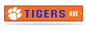Clemson Tigers Team Color Street Sign Décor 5"x 24" - Picture 1 of 1