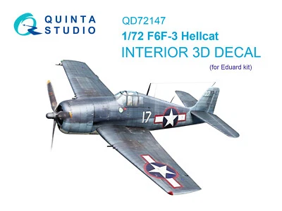 Quinta Studio 1/72 F6F-3 Hellcat 3D-gedrucktes & farbiges Interieur (eduard)