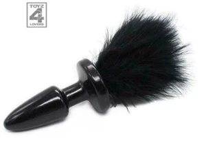 Plug butt grande dilatatore indossabile anale con coda dildo liscio morbido nero - Foto 1 di 1