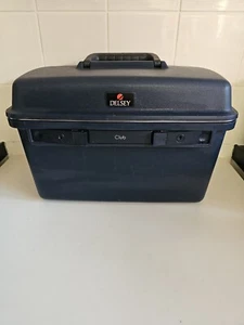 Vintage Delsey Hard Shell Vanity Case Blue With 2 Compartments - Picture 1 of 19