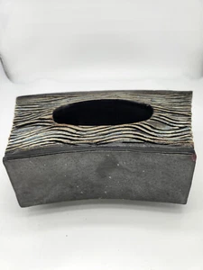 Ikebana Vase strukturiert geschwungene Form Handarbeit unbekannter Hersteller Keramik Mineralglasur - Bild 1 von 11