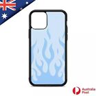 Pastel Blue Flame Fire Case Cover iPhone 12 Mini 11 Pro Max XS XR SE 7 8 Plus
