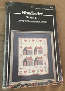 WonderArt Sampler - Stamped with Design Home 11"x14" #9017 Made In USA - Picture 1 of 2