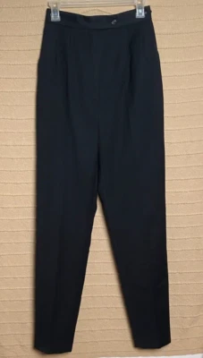 Vintage Harve Benard Sport Wool Pants Womens Black Trouser Tapered Size 4Tall * - Image 1 of 4