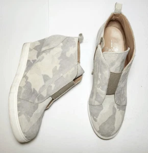 Linea Paolo Suede Camouflage Wedge Shoes US 8 Athletic Sneaker Tan Platform - Picture 1 of 8