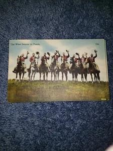 Vintage Postcard The West begins in Texas - Picture 1 of 2