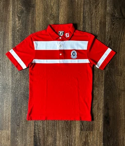 FootJoy Junior (M) Golf Polo Red & White Striped Open 2013 Old Course St Andrews - Picture 1 of 7