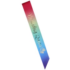 Rainbow Birthday Queen Satin Sash Birthday Girls Sash Accessories
