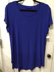 WOMEN"S SIZE XL BLUE NWT LEGGING SHIRT TOP LONGER SHIRT SHORT SLEEVES APT 9 - Picture 1 of 8