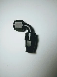 Black 8AN 90 Degree PTFE Hose End Fitting - 08 AN - Bild 1 von 1