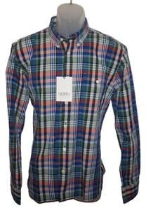North Country Mens Shirt Indian Madras Plaid Long Sleeve Button Down Large NWT - Picture 1 of 6