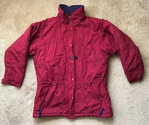Patagonia Women Vintage Burgundy Ski Snowboarding Puffy Parka Jacket Size M - Picture 1 of 7