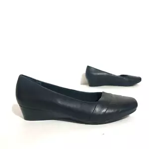 Diana Ferrari Supersoft Shoes Sz 7C Black Leather Low Heels Slip On Comfort Work - Picture 1 of 15