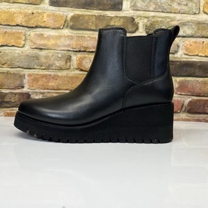 Cole Haan Zerogrand City Wedge Chelsea Boots Size US 8 B Black Leather - Picture 1 of 10
