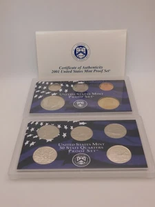 2001 Proof Set U.S. Mint Original Government Packaging OGP & COA - Picture 1 of 4