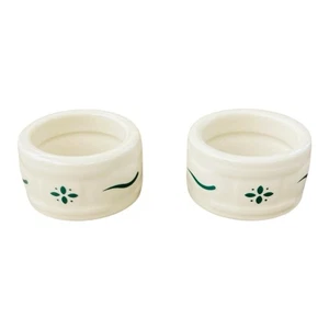 Lot 2 Longaberger Woven Traditions Heritage Green Napkin Rings - Picture 1 of 5
