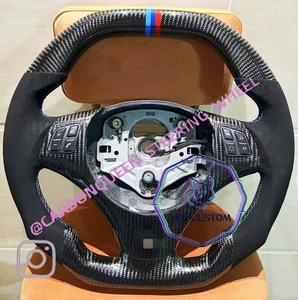 FLAT TOP CARBON FIBER Steering Wheel FOR BMW E90E92E82E87m3 W/NO PADDLES - Picture 1 of 6