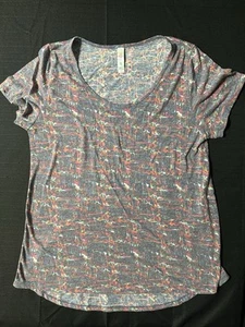 Lularoe Women's Classic T Heathered Black with Multi Color Top Size Large - Picture 1 of 7