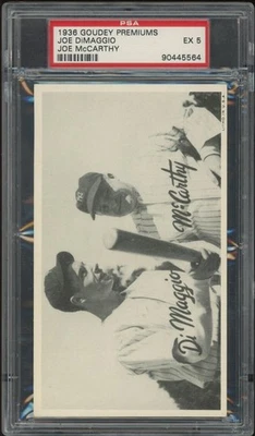 1936 Goudey Premiums #NN Joe Dimaggio / McCarthy PSA 5 EX Yankees (5564) - Image 1 of 2