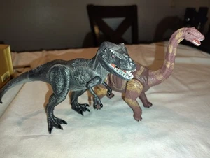 Kid Galaxy Dinosaurs T-Rex & Brontosaurus 8" Movable Figures - Picture 1 of 11