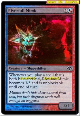 RIVERFALL MIMIC magic EVENTIDE 2/1 SHAPESHIFTER CREATURE MTG #111/180 MINT FOIL - Image 1 of 2