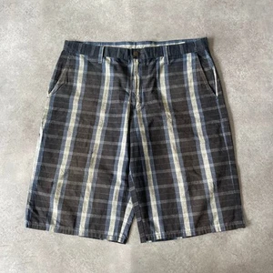 Dickies Cargo Shorts Mens 38" Y2K Checkered Casual Workwear Bottoms, Grey - Picture 1 of 8