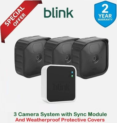 Blink Wireless HD Smart Security Gen 3, Triple Camera System + Protective Covers - Image 1 of 4