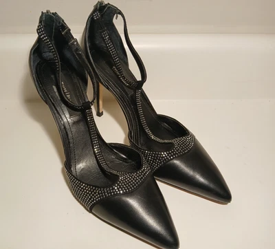 White House Black Market Auden Formal Embossed T-Strap Shoes Size 8.0 - Image 1 of 4